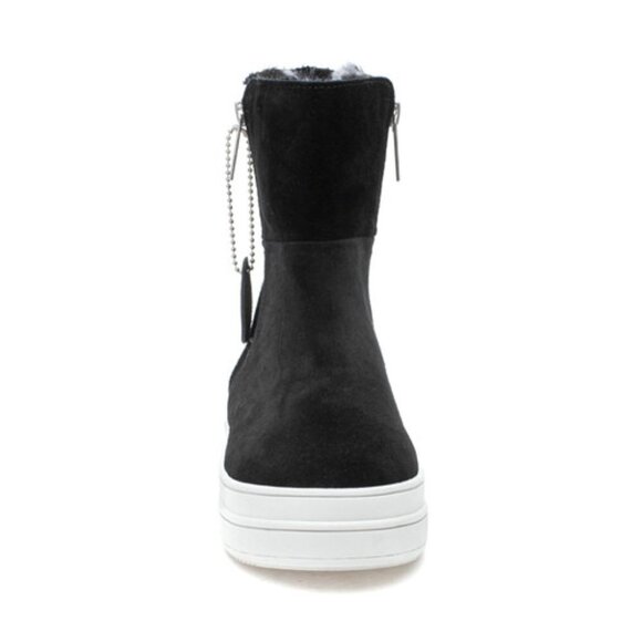 J/SLIDES NYC JSlides Tristan Faux Fur Platform Sneaker Bootie Black NWT - Picture 6 of 11